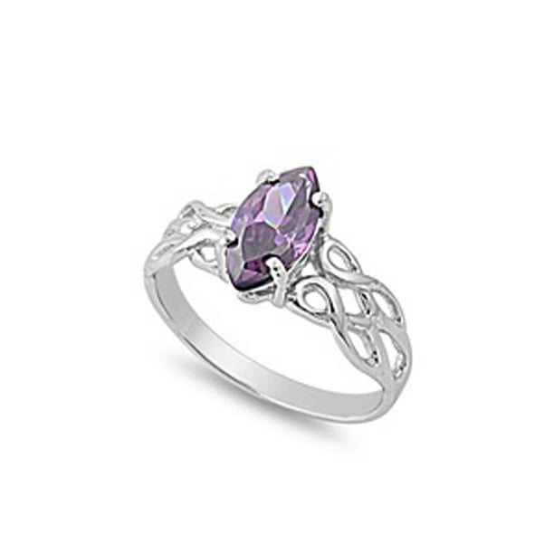 AMETHYST Gemstone 925 Solid Sterling Silver Designer Ring Choose Size FINE AMETHYST Gemstone 925 Solid Sterling Silver Designer Ring Choose Size FINE